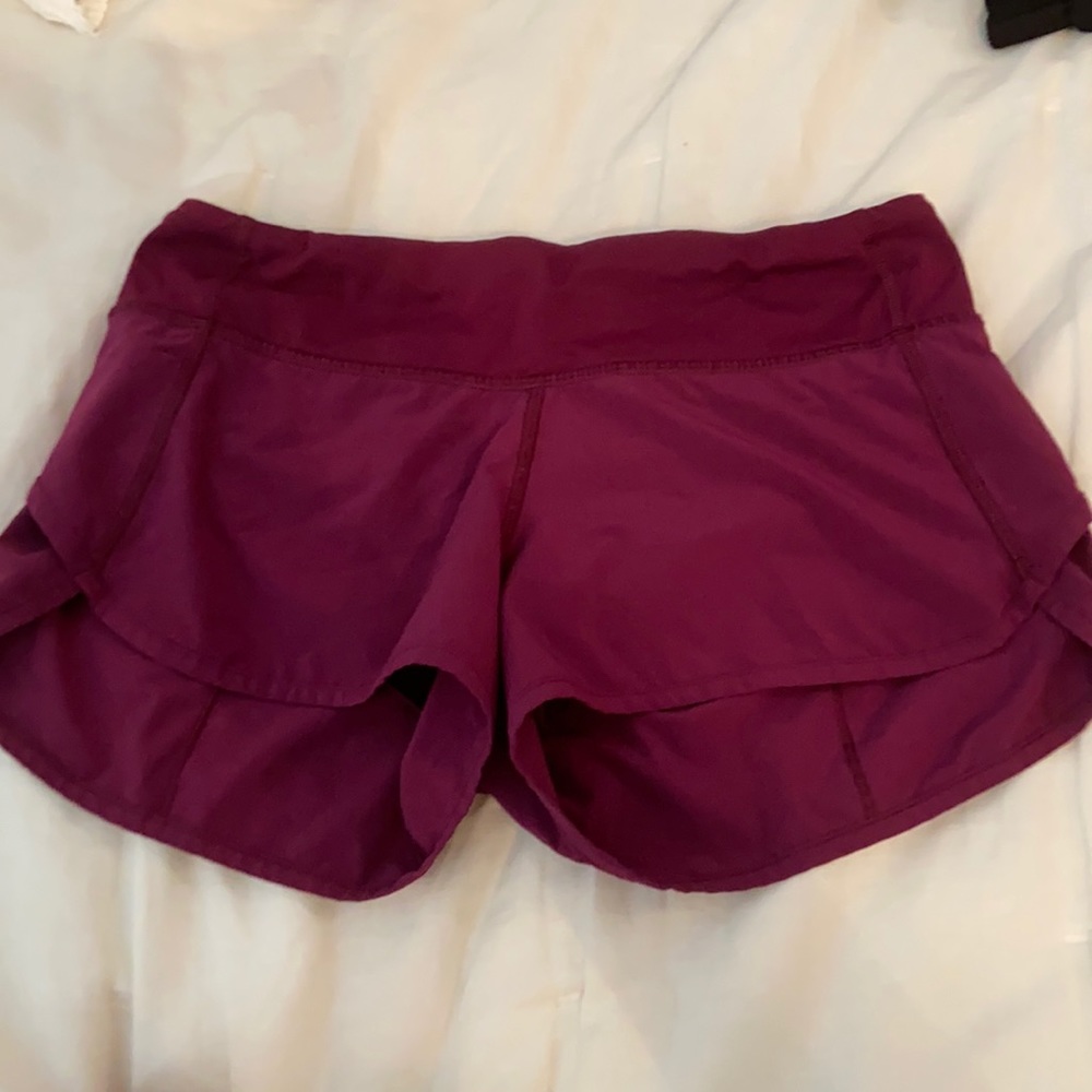 Burgundy lululemon shorts